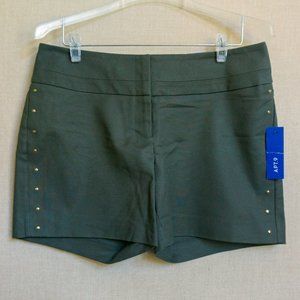 NWT APT. 9 Olive Green Hidden Button & Zipper Studded Shorts
